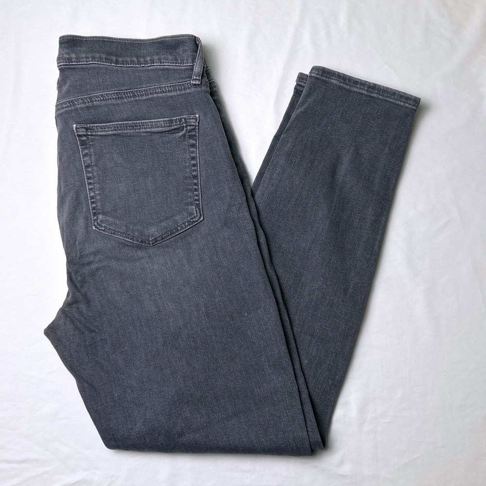 Loft Women Skinny Crop High Rise Grey Denim Jeans Size 30/10 Grey Stretch Casual
